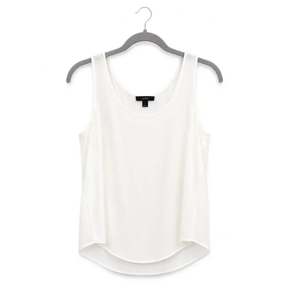 J.Crew White Sleeveless Blouse Tank Top Women’s 8 Career Office Shell - Picture 2 of 8